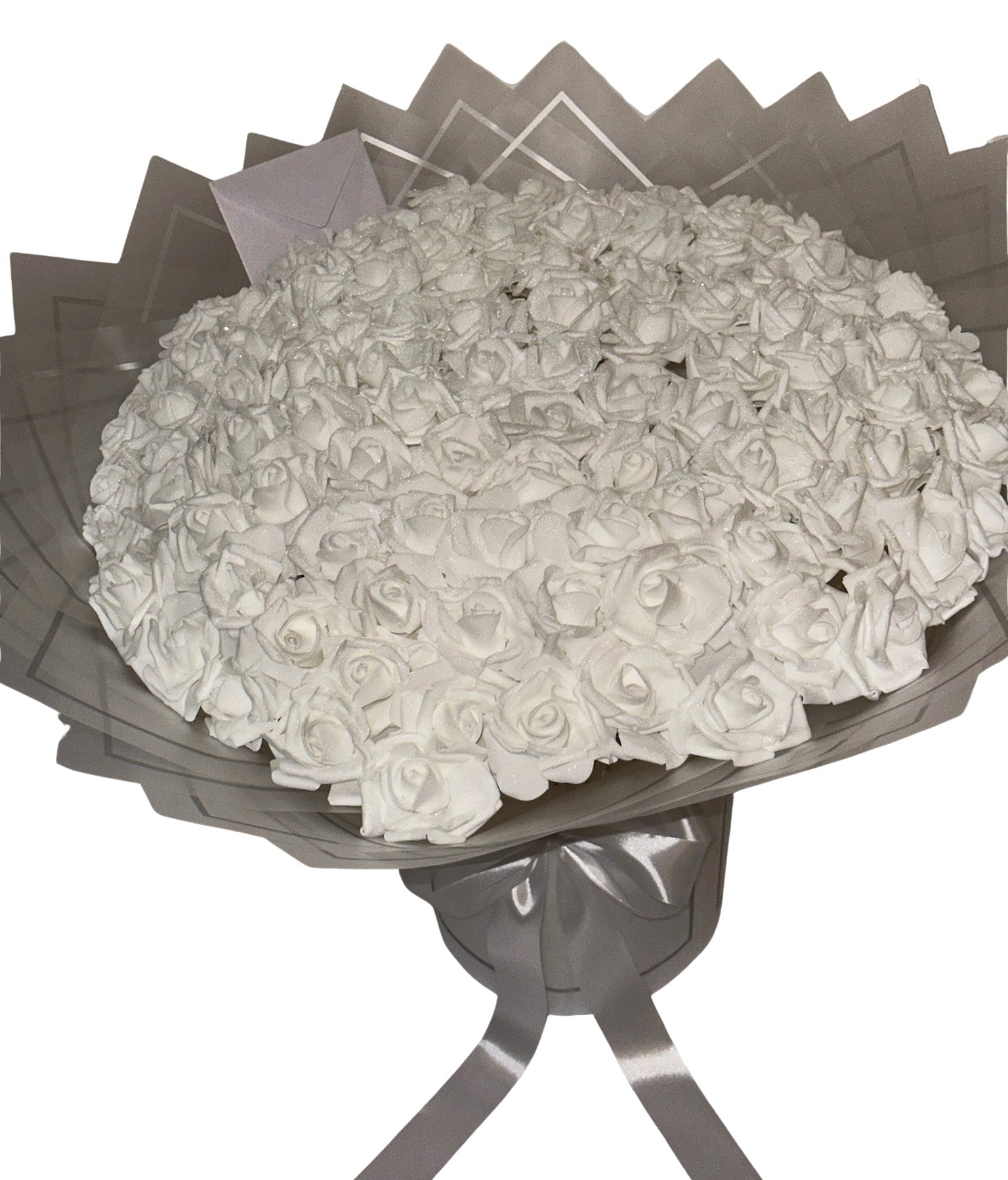 Букет от 101 рози от фоам с брокат