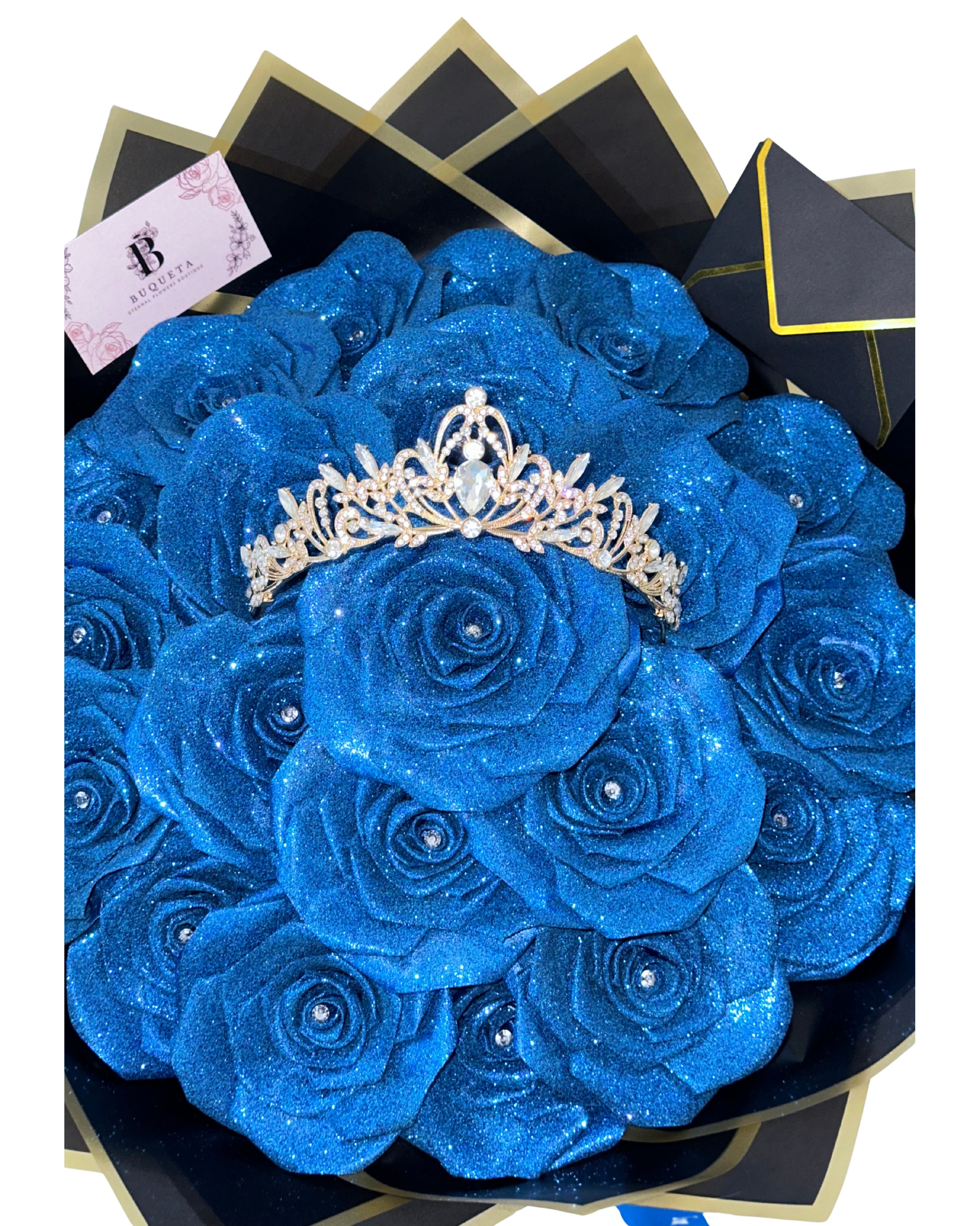 Букет от 21 рози от сатен