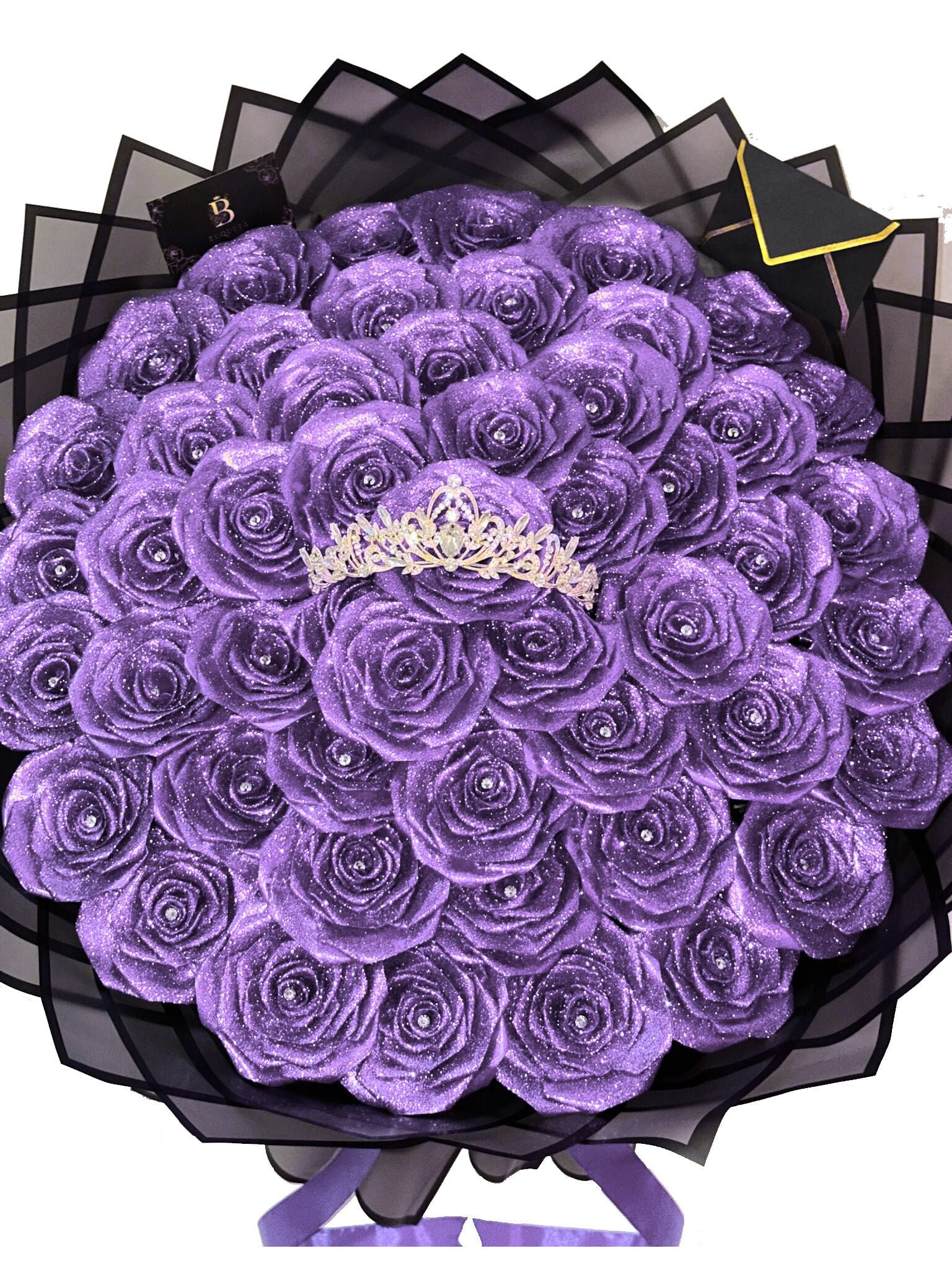 Букет от 51 рози от сатен