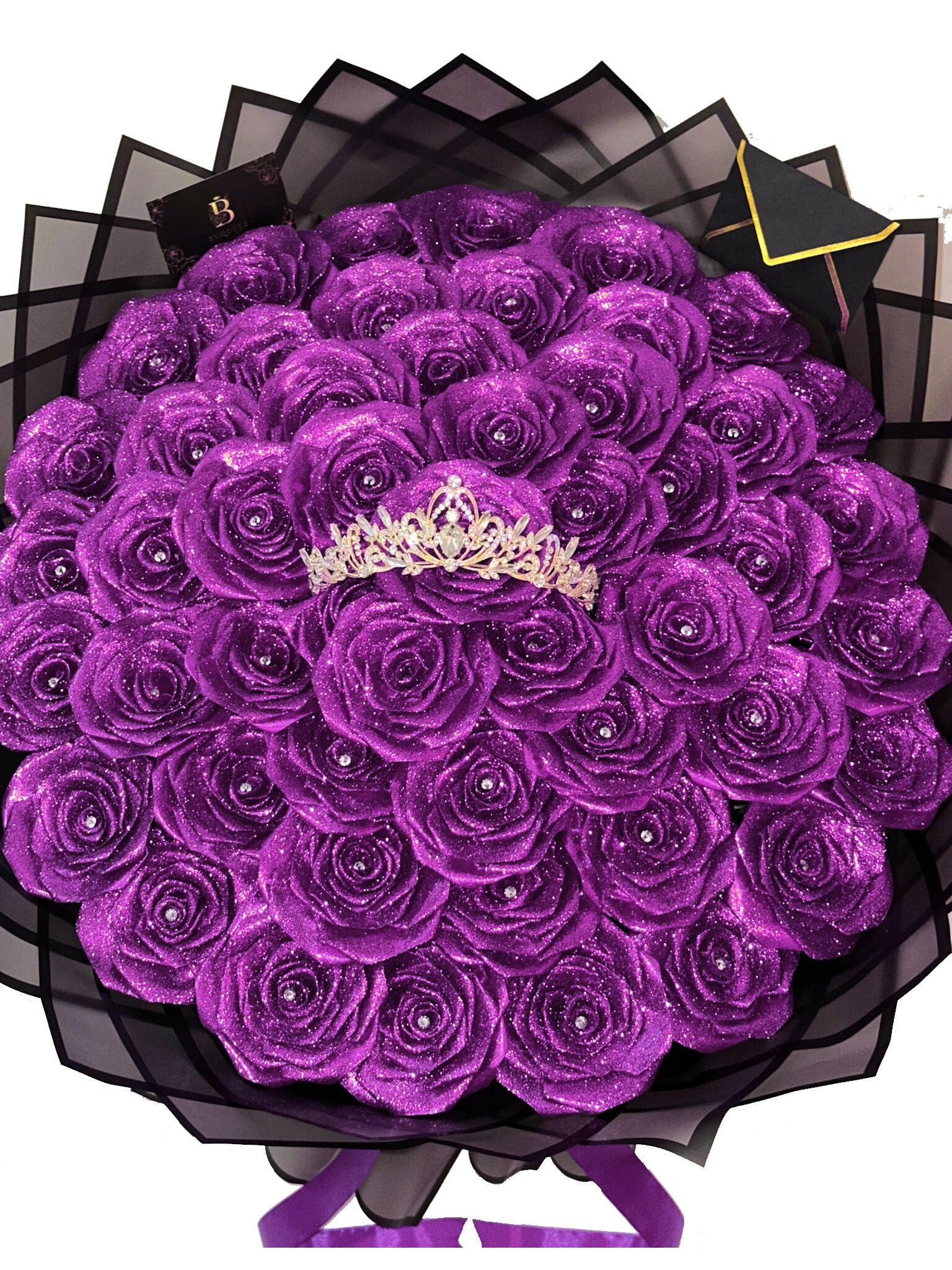 Букет от 51 рози от сатен