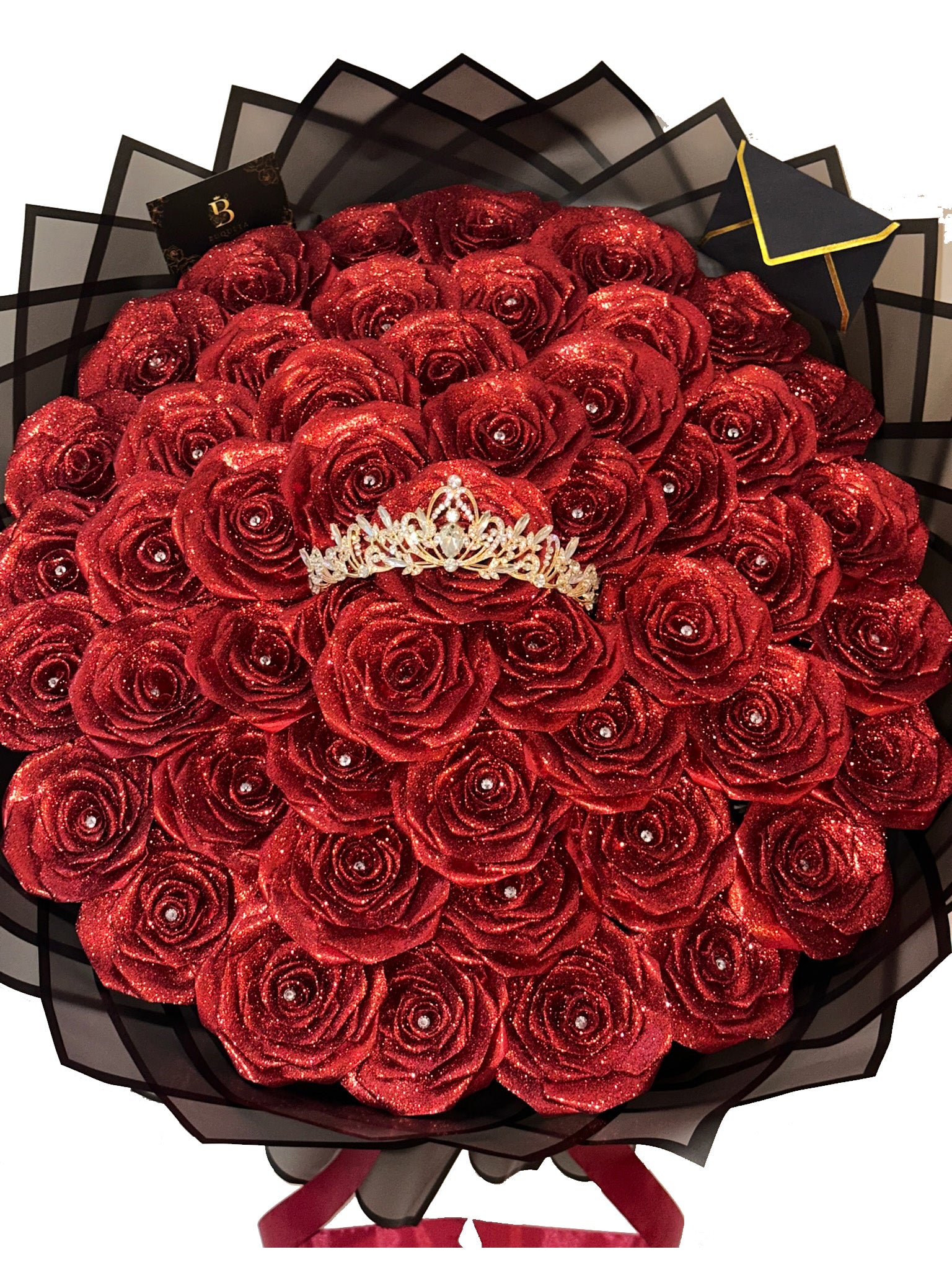 Букет от 51 рози от сатен
