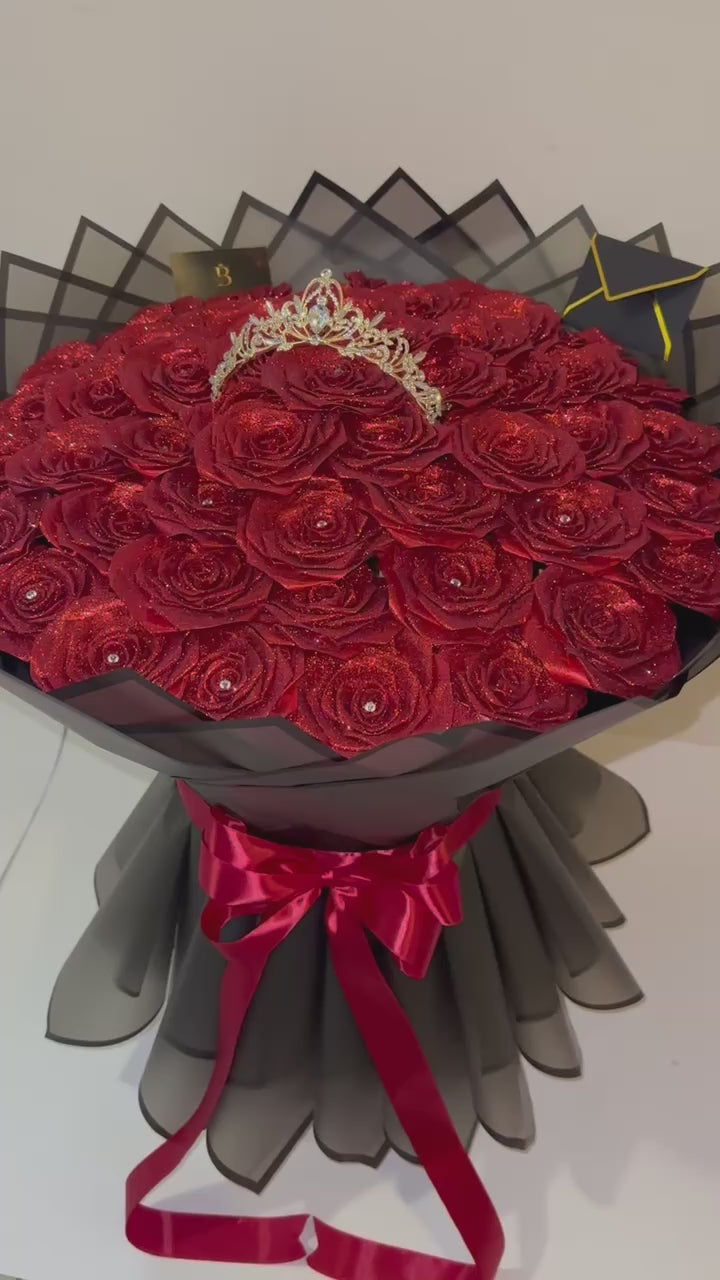 Букет от 51 рози от сатен